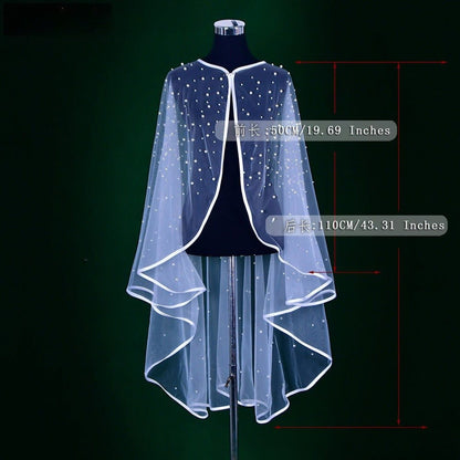 Pearl Embellished Bridal Cape(MAC374) - A-1 Thread Vault