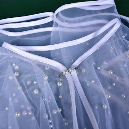 Pearl Embellished Bridal Cape(MAC374) - A-1 Thread Vault