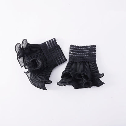 Pearl Embellished Double Ruffle Cuff Sleeves (MAC420) - A-1 Thread Vault
