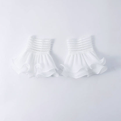 Pearl Embellished Double Ruffle Cuff Sleeves (MAC420) - A-1 Thread Vault