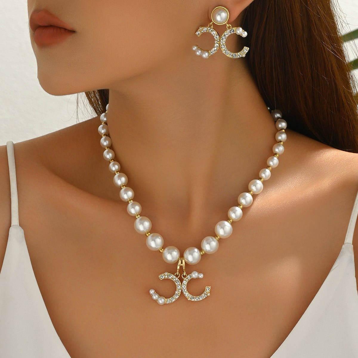 Pearl Necklace & Earring Set Elegant Jewelry Collection (MAC418) - A-1 Thread Vault