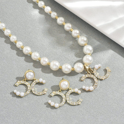 Pearl Necklace & Earring Set Elegant Jewelry Collection (MAC418) - A-1 Thread Vault