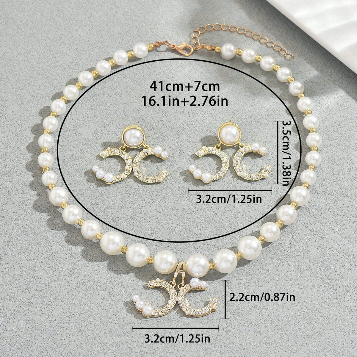 Pearl Necklace & Earring Set Elegant Jewelry Collection (MAC418) - A-1 Thread Vault