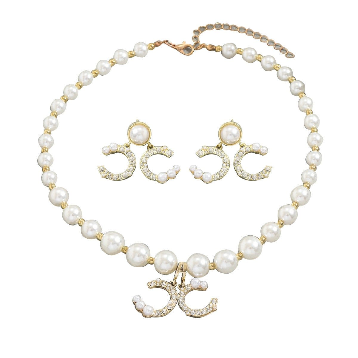 Pearl Necklace & Earring Set Elegant Jewelry Collection (MAC418) - A-1 Thread Vault