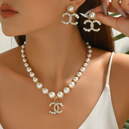 Pearl Necklace & Earring Set Elegant Jewelry Collection (MAC418) - A-1 Thread Vault