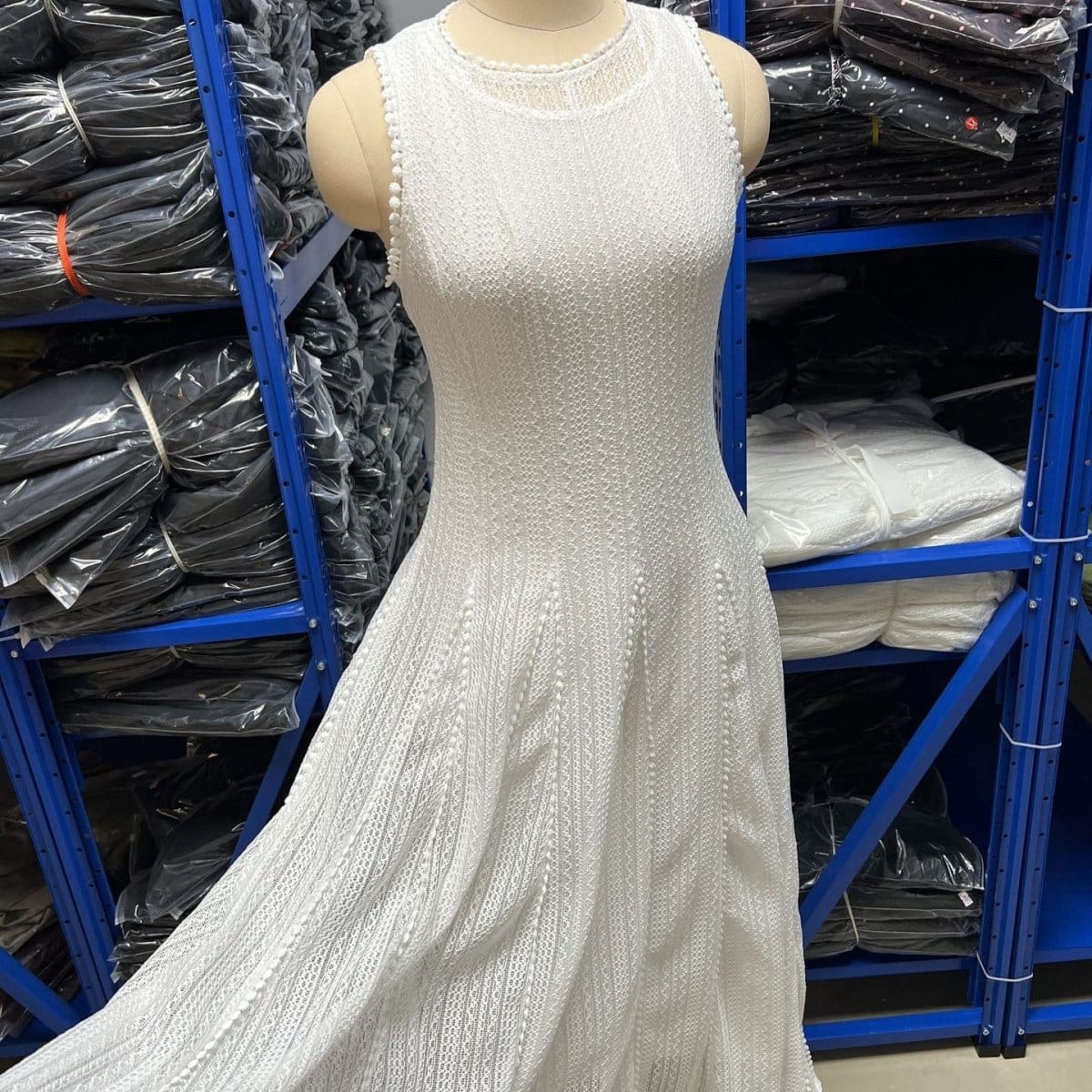 Pearl-Trim Lace Overlay Maxi Dress Set(MS464) - A-1 Thread Vault