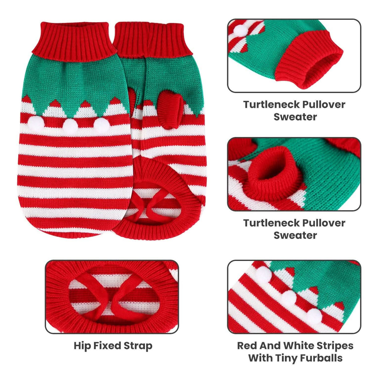 Pet Christmas Turtleneck Sweater - A-1 Thread Vault