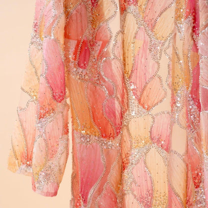 Petal Glow Hand-Embroidered Open Abaya — Secret Garden Series (MOA295) - A-1 Thread Vault