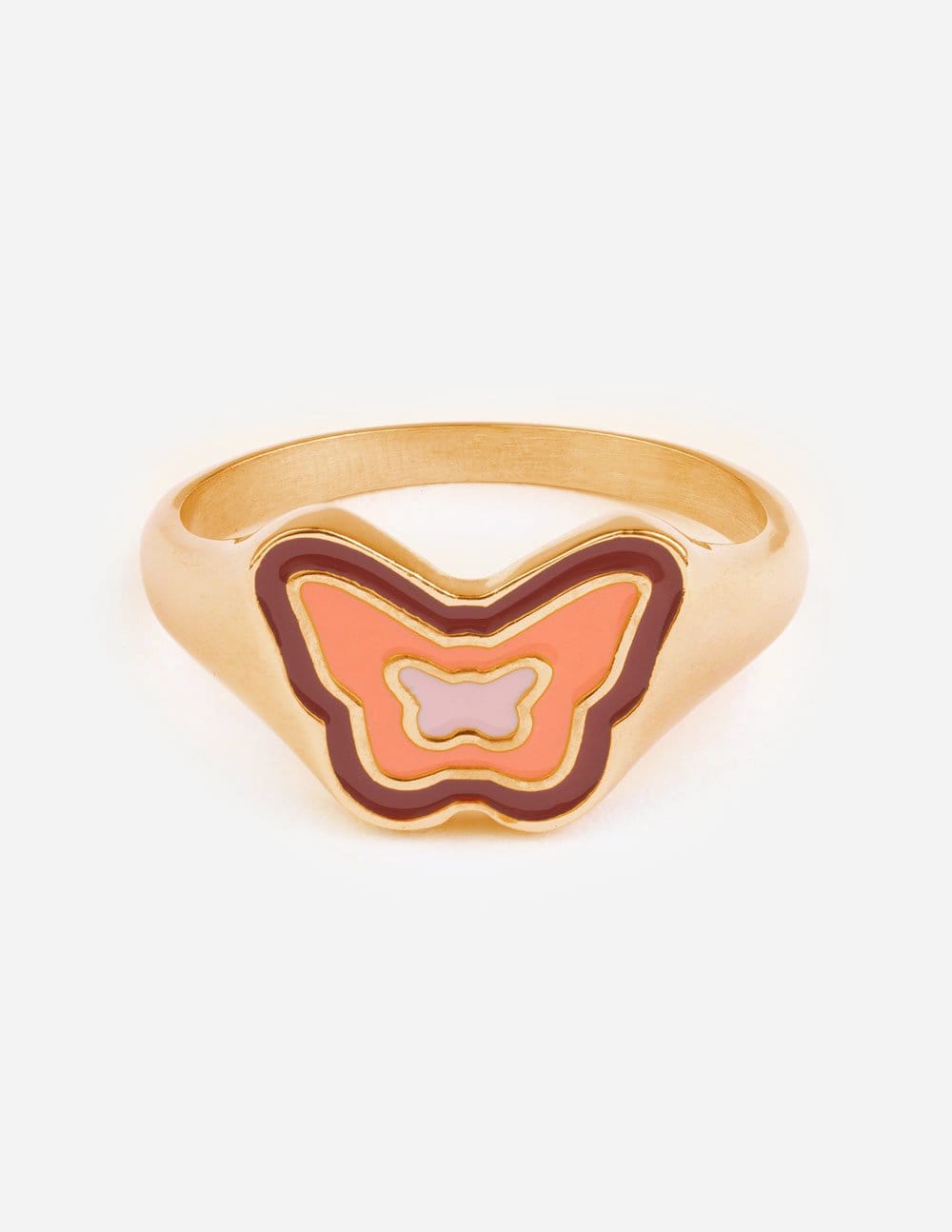 Pink Enamel Butterfly Ring - A-1 Thread Vault