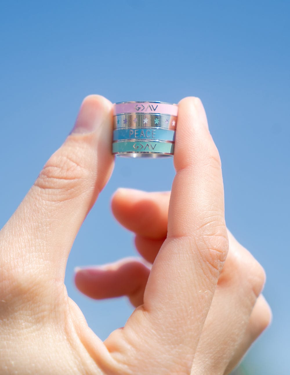 Pink Enamel Highs and Lows Ring - A-1 Thread Vault