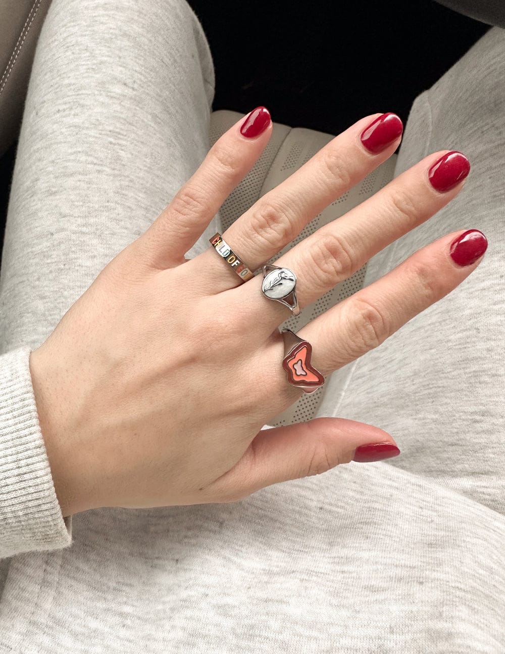 Pink Enamel Silver Butterfly Ring - A-1 Thread Vault