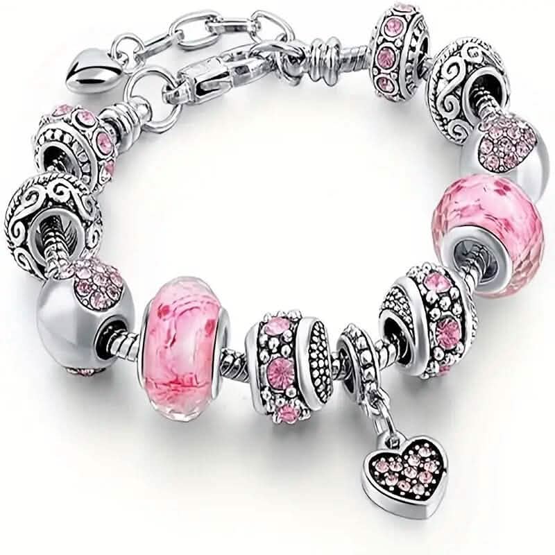 Pink Heart-Shaped Pendant Bracelet - A-1 Thread Vault