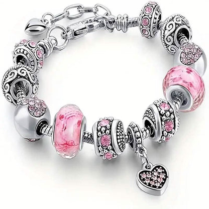 Pink Heart-Shaped Pendant Bracelet - A-1 Thread Vault