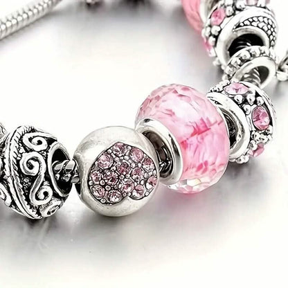 Pink Heart-Shaped Pendant Bracelet - A-1 Thread Vault