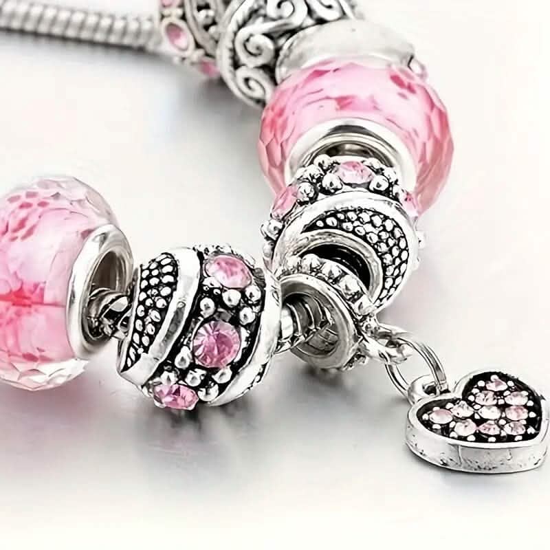 Pink Heart-Shaped Pendant Bracelet - A-1 Thread Vault