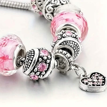 Pink Heart-Shaped Pendant Bracelet - A-1 Thread Vault