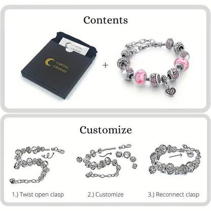 Pink Heart-Shaped Pendant Bracelet - A-1 Thread Vault