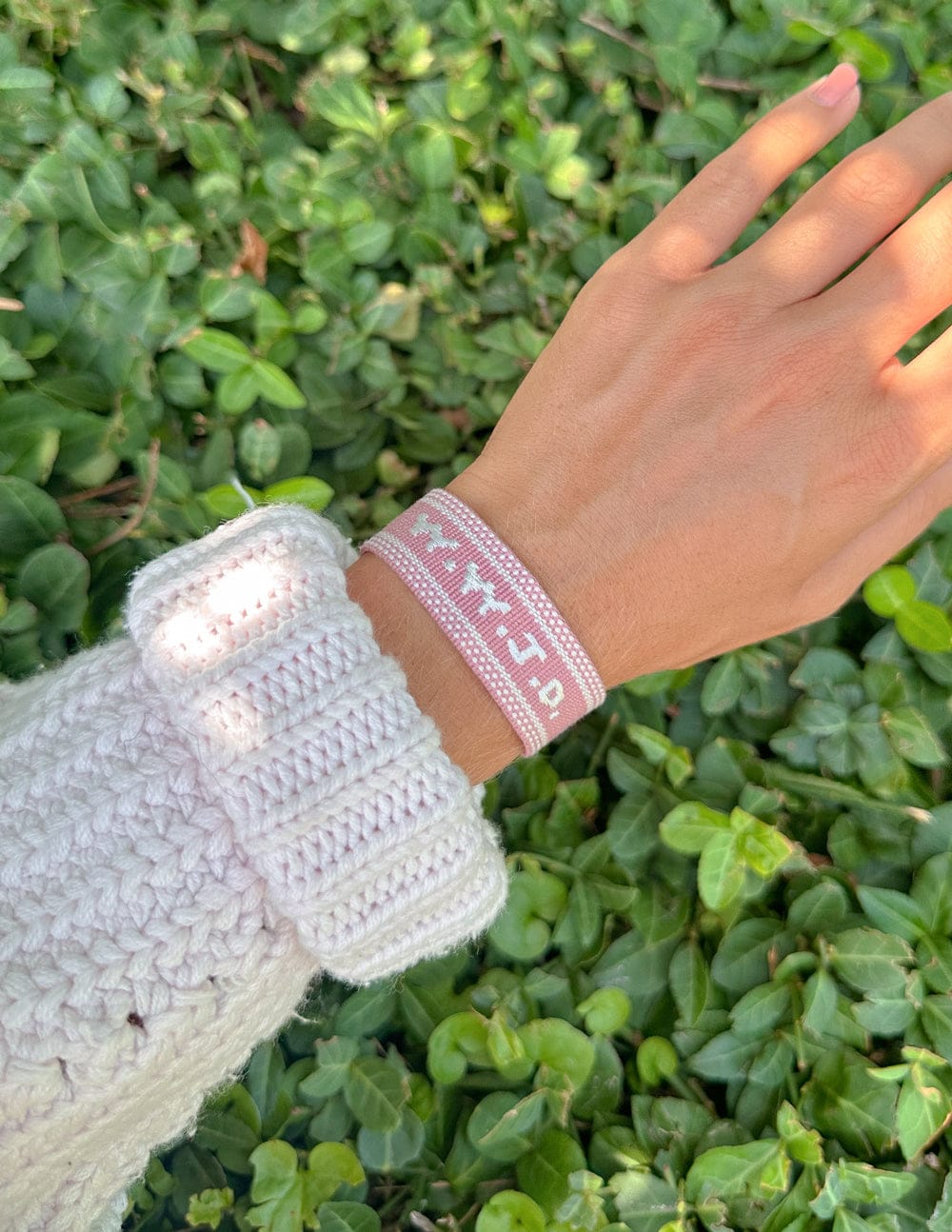 Pink WWJD Embroidered Bracelet - A-1 Thread Vault