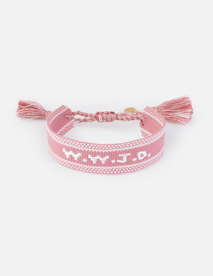 Pink WWJD Embroidered Bracelet - A-1 Thread Vault