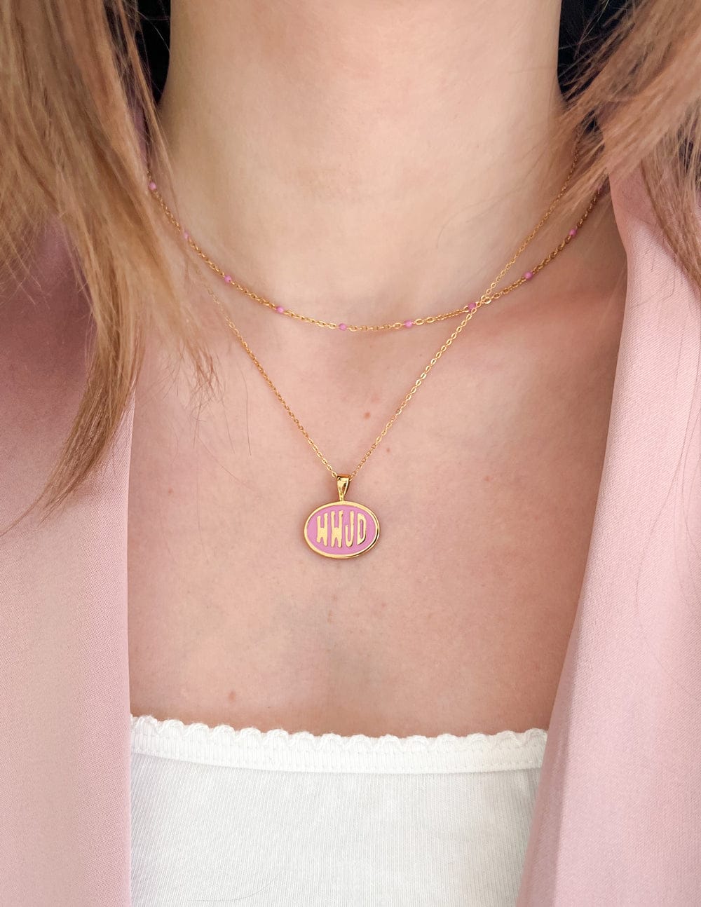 Pink WWJD Necklace Set - A-1 Thread Vault