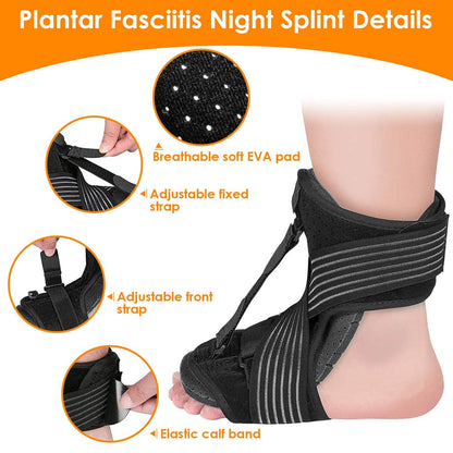 Plantar Fasciitis Night Splint Adjustable Foot Orthotic Brace - A-1 Thread Vault