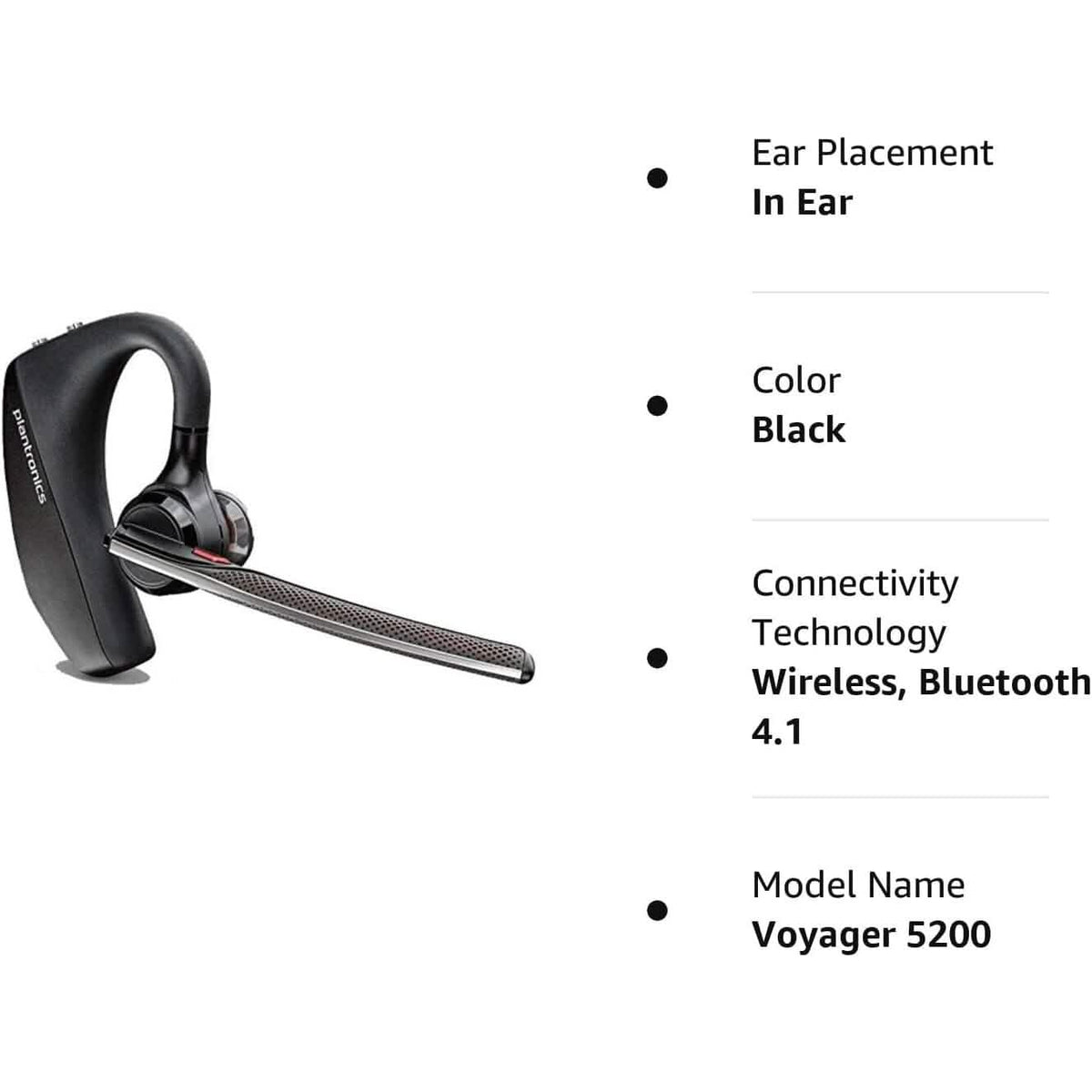 Plantronics Voyager 5200 Wireless Bluetooth Headset (Refurbished) - A-1 Thread Vault