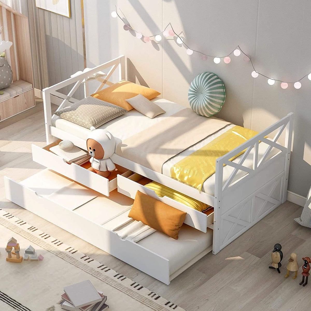 Platform Storage Bed with Trundle - A-1 Thread Vault