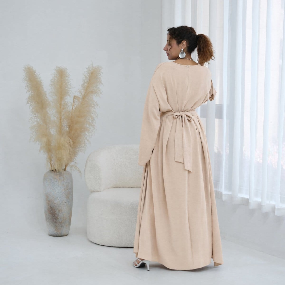Pleated Batwing Sleeve Maxi Dress(MS453) - A-1 Thread Vault