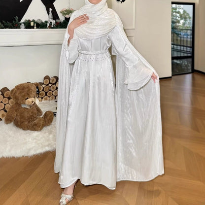 Pleated Cape Sleeve Abaya Maxi Dress(MA430) - A-1 Thread Vault