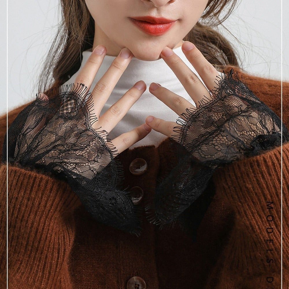 Pleated Lace Mesh Cuff Sleeves (MAC425) - A-1 Thread Vault