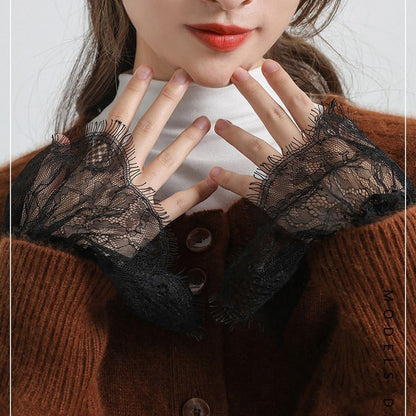 Pleated Lace Mesh Cuff Sleeves (MAC425) - A-1 Thread Vault