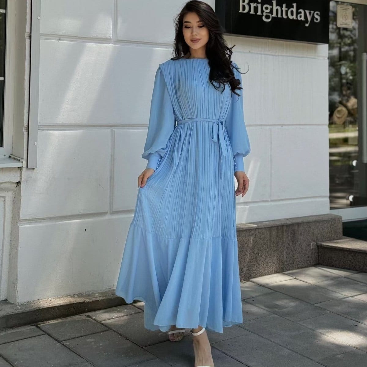 Pleated Tiered Maxi Dress(MS466) - A-1 Thread Vault