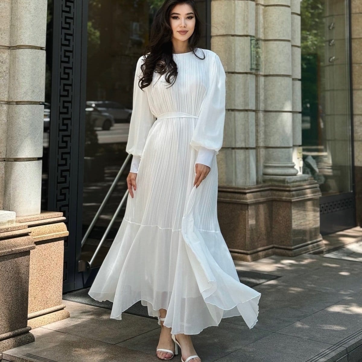 Pleated Tiered Maxi Dress(MS466) - A-1 Thread Vault