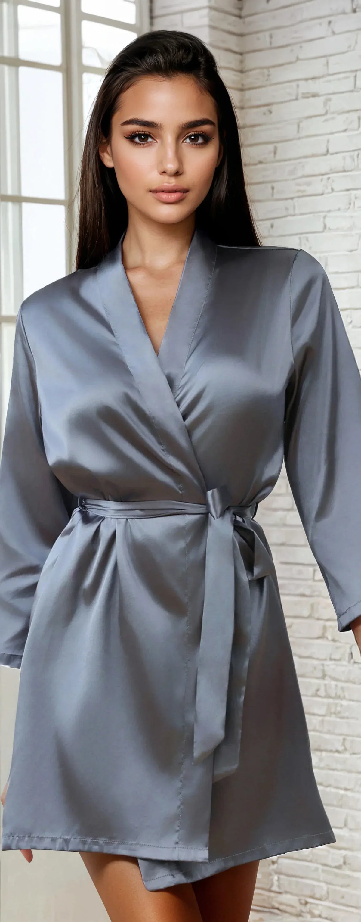 Plus Size Classic Satin Robe - A-1 Thread Vault