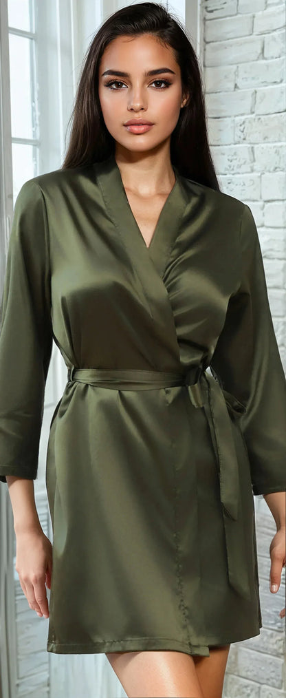 Plus Size Classic Satin Robe - A-1 Thread Vault