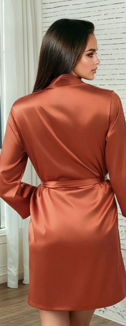 Plus Size Classic Satin Robe - A-1 Thread Vault