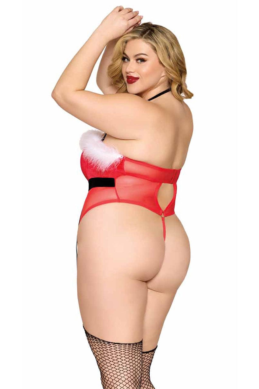 Plus Size Red Velvet Santa Teddy - A-1 Thread Vault
