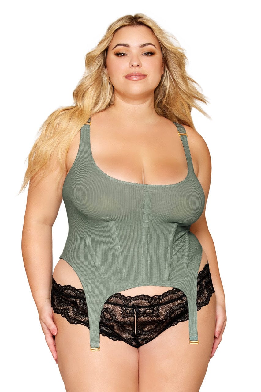 Plus Size Rib Knit Sleepwear Bustier - A-1 Thread Vault