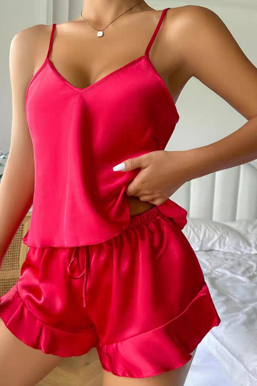 Plus Size Satin Shorts and Cami Sleep Set - A-1 Thread Vault