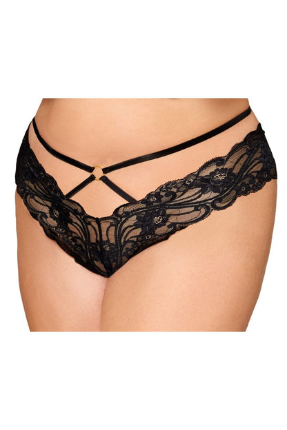 Plus Size Strappy Chain Open Panty - A-1 Thread Vault