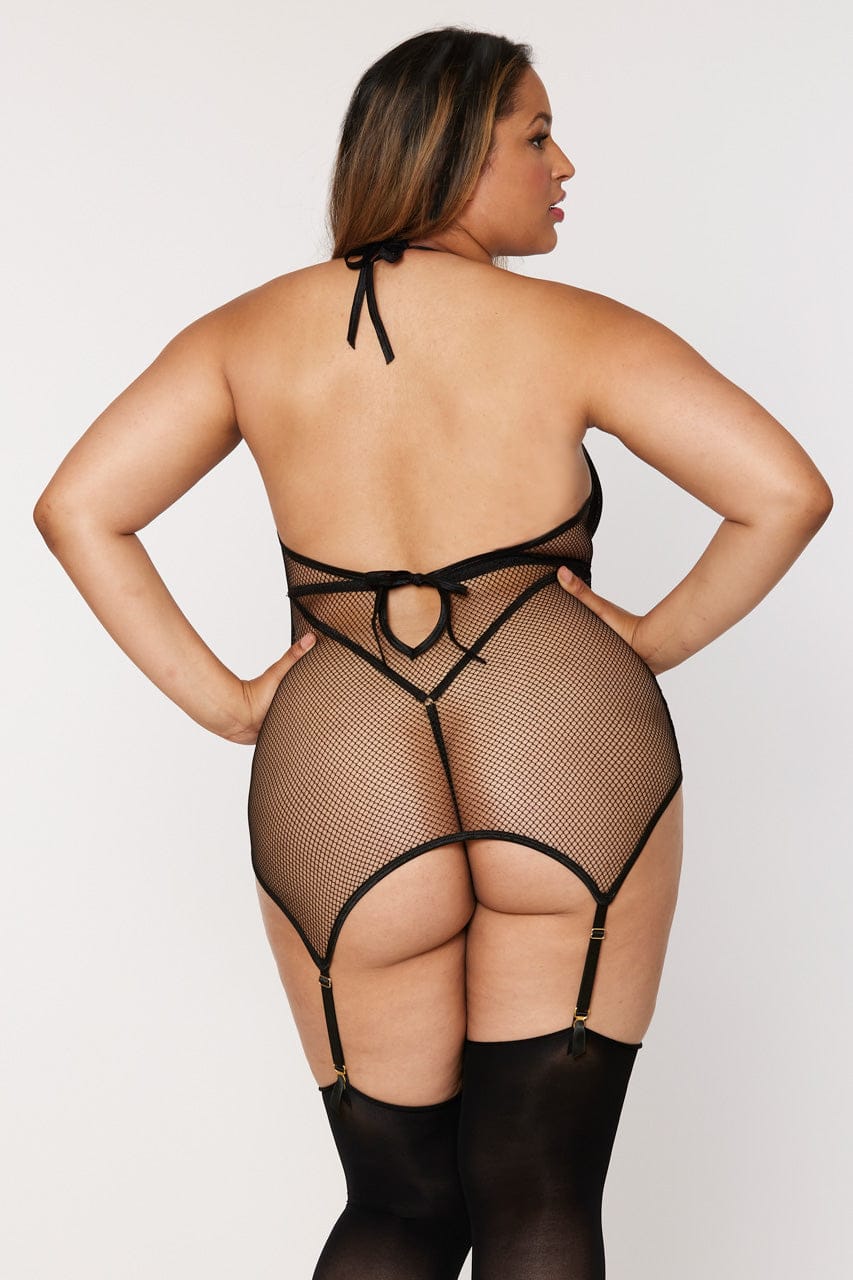 Plus Size Wetlook and Mesh Chemise - A-1 Thread Vault