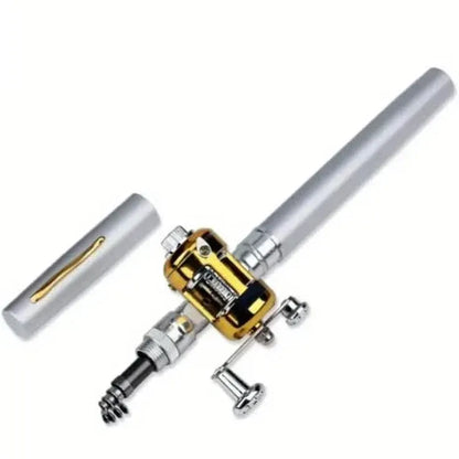 Pocket Size Fishing Rod, Small Mini Pen Shape Fishing Rod and Spinning Reel Combos Kit - A-1 Thread Vault
