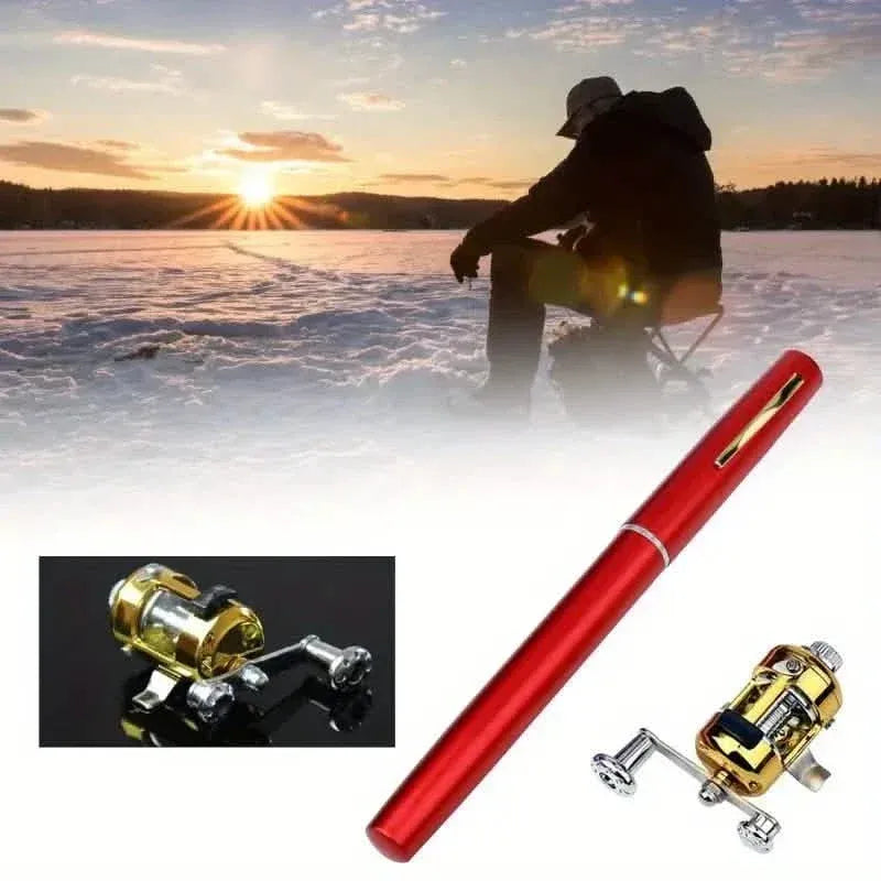 Pocket Size Fishing Rod, Small Mini Pen Shape Fishing Rod and Spinning Reel Combos Kit - A-1 Thread Vault