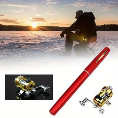 Pocket Size Fishing Rod, Small Mini Pen Shape Fishing Rod and Spinning Reel Combos Kit - A-1 Thread Vault