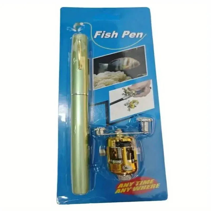 Pocket Size Fishing Rod, Small Mini Pen Shape Fishing Rod and Spinning Reel Combos Kit - A-1 Thread Vault
