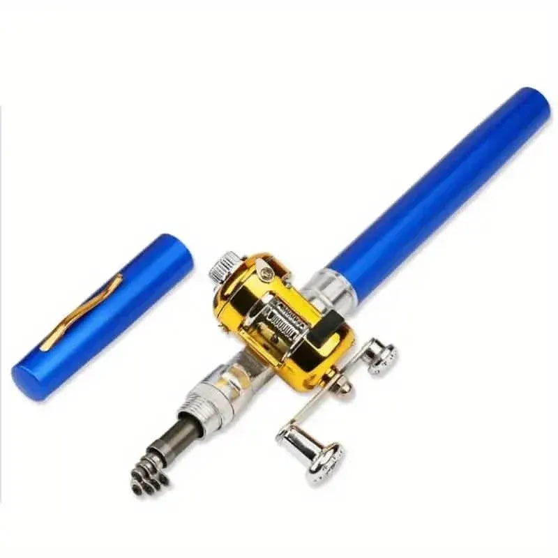 Pocket Size Fishing Rod, Small Mini Pen Shape Fishing Rod and Spinning Reel Combos Kit - A-1 Thread Vault