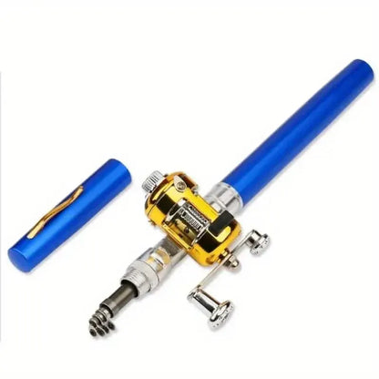 Pocket Size Fishing Rod, Small Mini Pen Shape Fishing Rod and Spinning Reel Combos Kit - A-1 Thread Vault