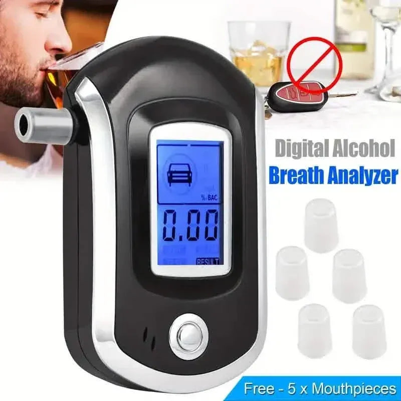 Police-Grade Breathalyzer with LCD Display - AT6000 Alcohol Tester - A-1 Thread Vault