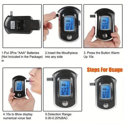 Police-Grade Breathalyzer with LCD Display - AT6000 Alcohol Tester - A-1 Thread Vault