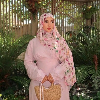 Poly-Cotton Floral Print Hijab Scarf(MH233) - A-1 Thread Vault